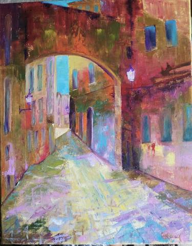 Original Impressionism Cities Painting by ciobanu veronica