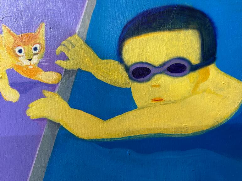 Original Art Deco Children Painting by Thanh Hien Vu