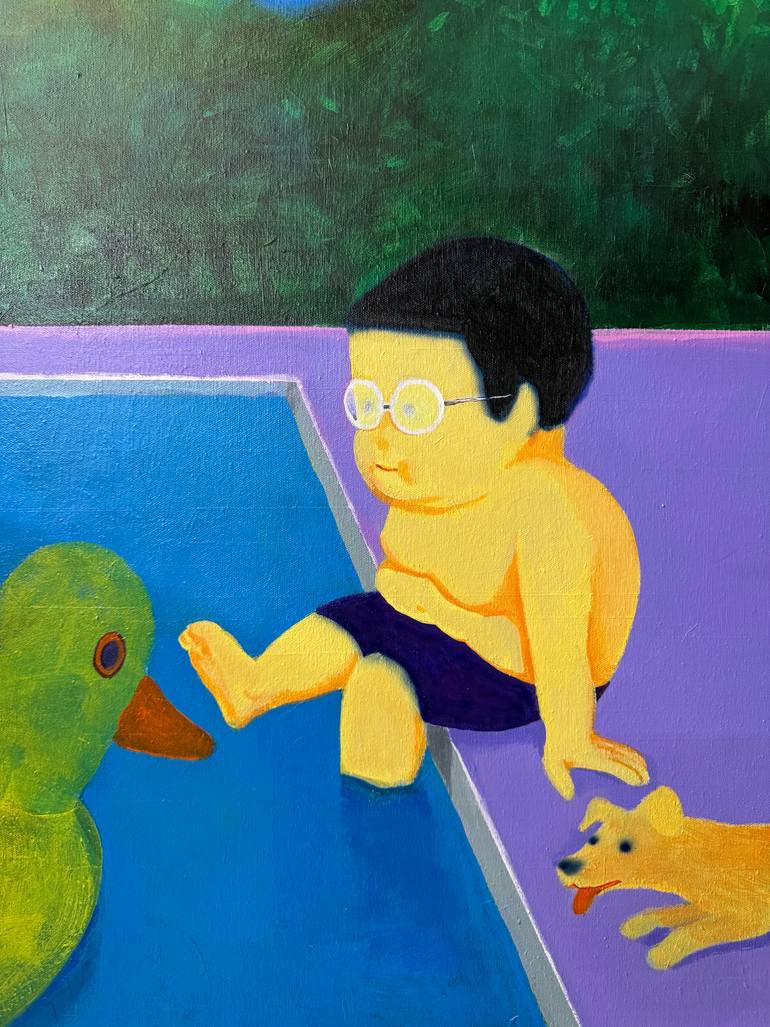 Original Art Deco Children Painting by Thanh Hien Vu