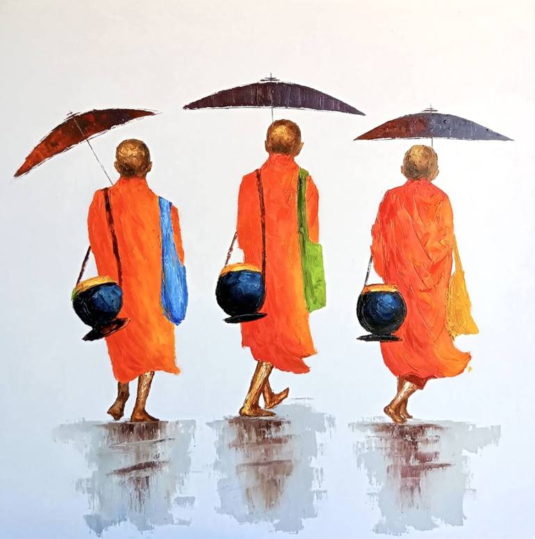 Original Conceptual Religion Paintings by Nannapha Aiamlaaiad