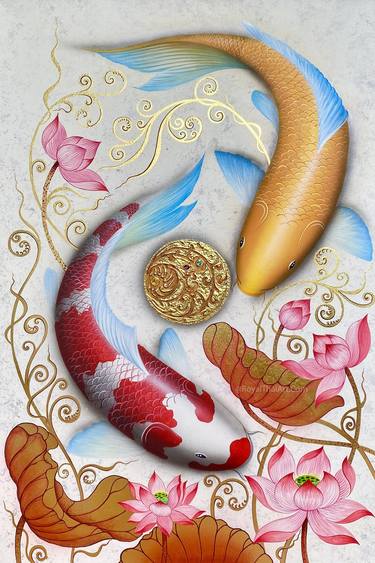 Original Fish Paintings by Nannapha Aiamlaaiad