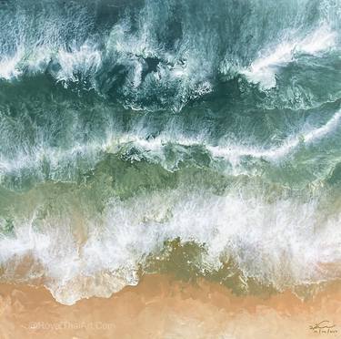 Original Abstract Seascape Paintings by Nannapha Aiamlaaiad