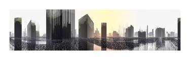 Original Conceptual Cities Mixed Media by Paul Emile Rioux