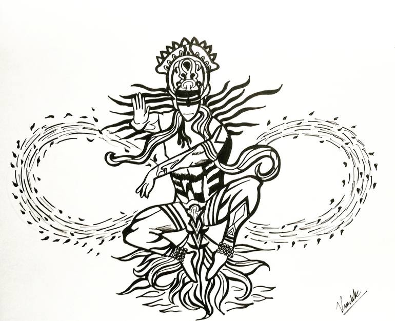 Lord Shiva Thandavam Drawing By Vinieth S Saatchi Art