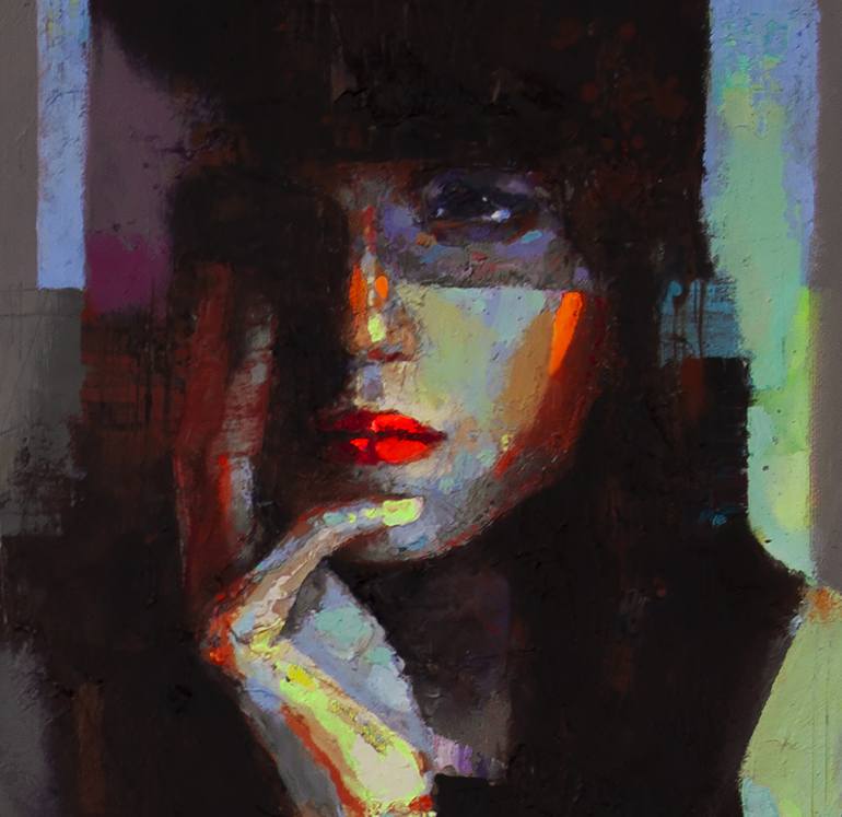 Original Pop Art Women Painting by Viktor Sheleg