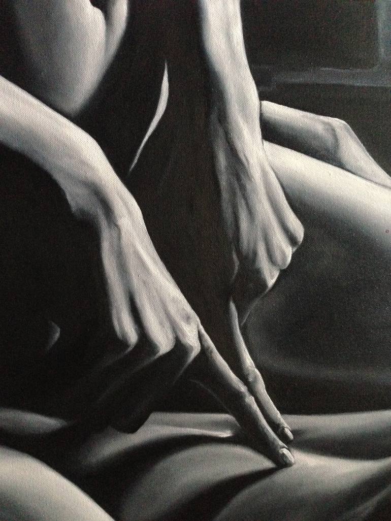 Original Photorealism Erotic Painting by Anna Kozyreva