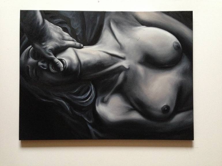 Original Photorealism Erotic Painting by Anna Kozyreva