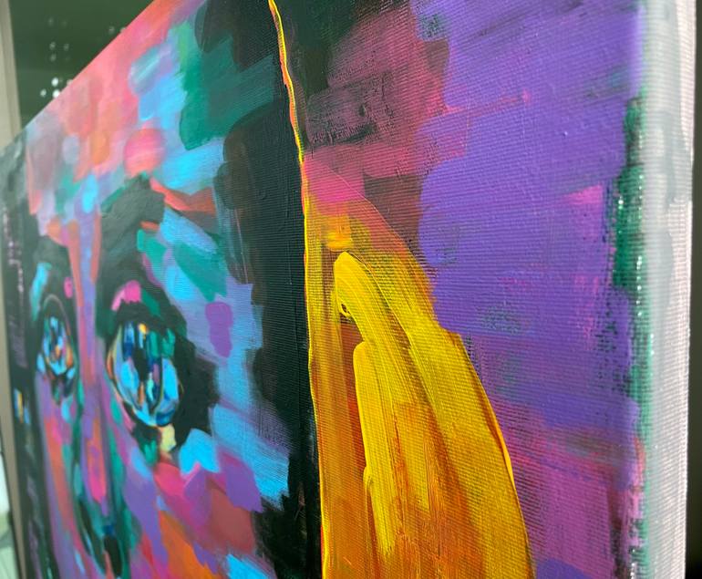 Original Expressionism People Painting by Anna Miklashevich