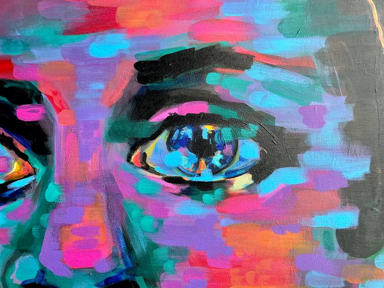 Original Expressionism People Painting by Anna Miklashevich