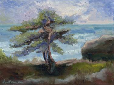 Crimean juniper on the rocks overlooking the Black Sea thumb