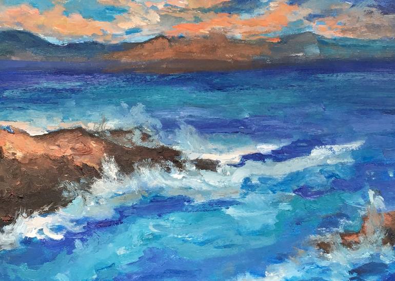 Original Abstract Expressionism Seascape Painting by Anna Miklashevich