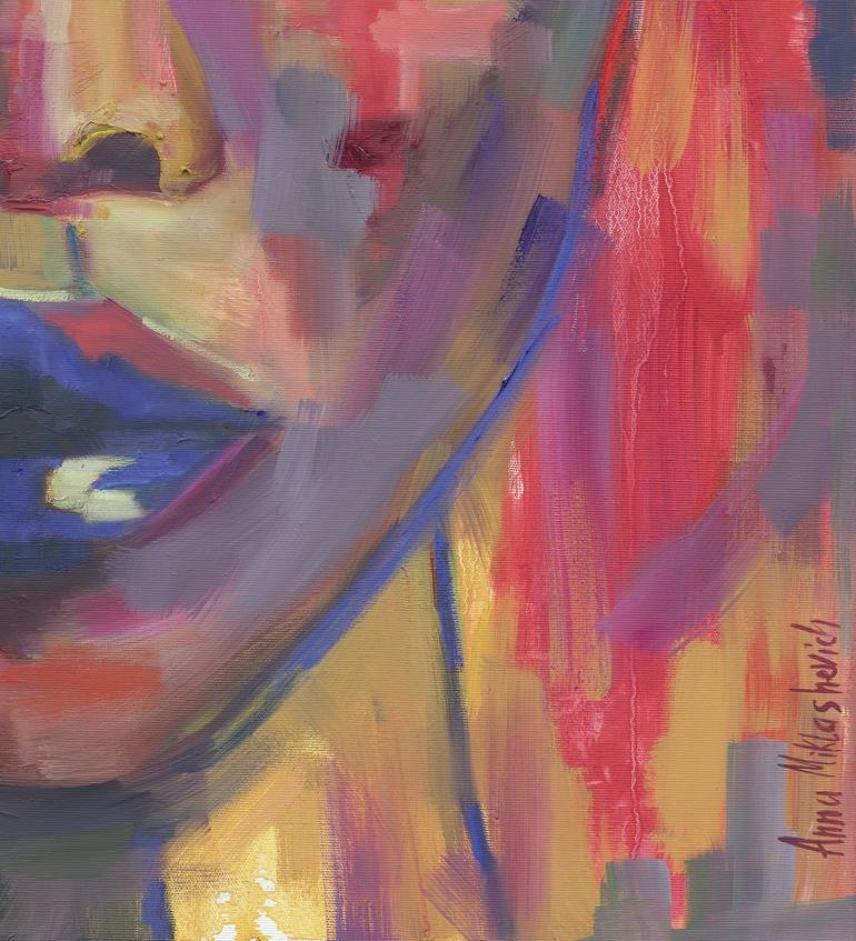 Original Abstract Expressionism Portrait Painting by Anna Miklashevich