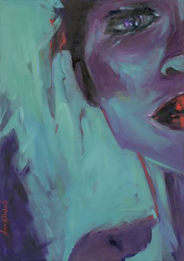 Turquoise modern portrait of a young female thumb