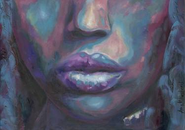 Sensual colorful black femaleʼs portrait - contemporary style thumb