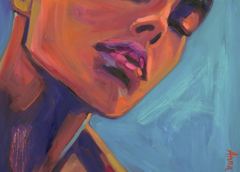 Original Expressionism Women Painting by Anna Miklashevich