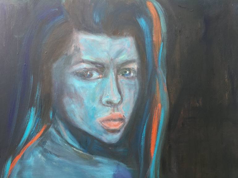 Original Expressionism Portrait Painting by Anna Miklashevich