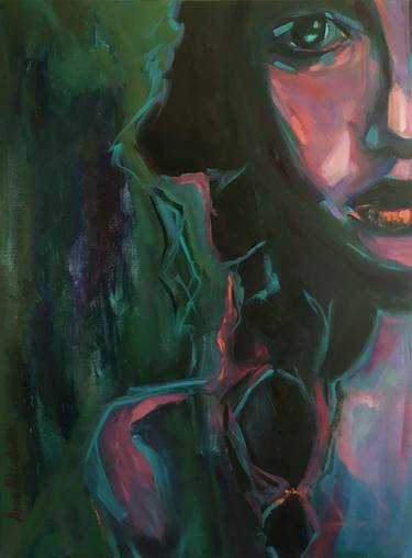 Original Abstract Portrait Paintings by Anna Miklashevich