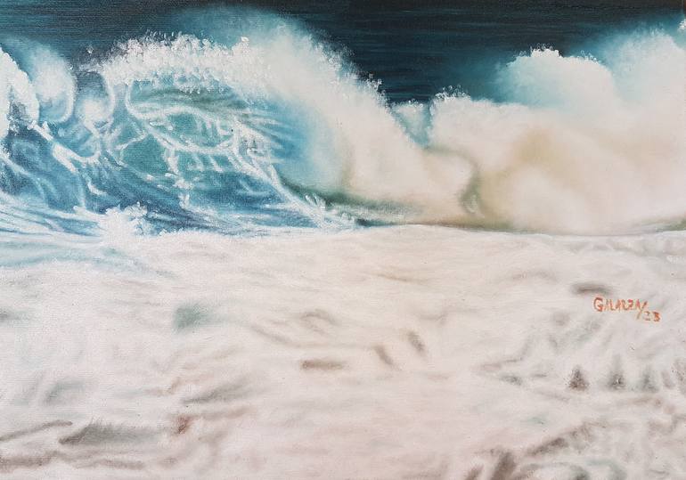 Original Figurative Seascape Painting by Mario Galarza Bejarano