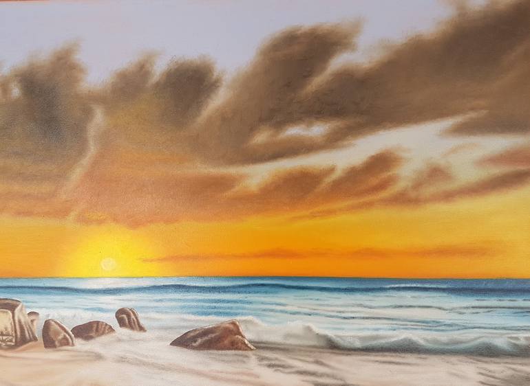 Original Figurative Seascape Painting by Mario Galarza Bejarano