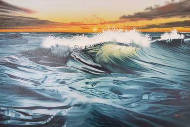 Print of Seascape Paintings by Mario Galarza Bejarano