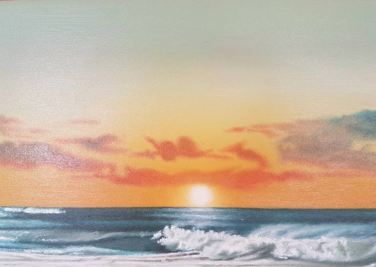 Original Realism Seascape Painting by Mario Galarza Bejarano