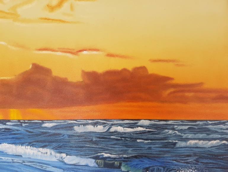 Original Figurative Seascape Painting by Mario Galarza Bejarano