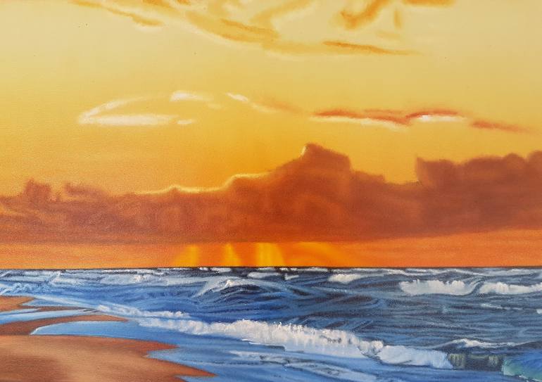 Original Figurative Seascape Painting by Mario Galarza Bejarano