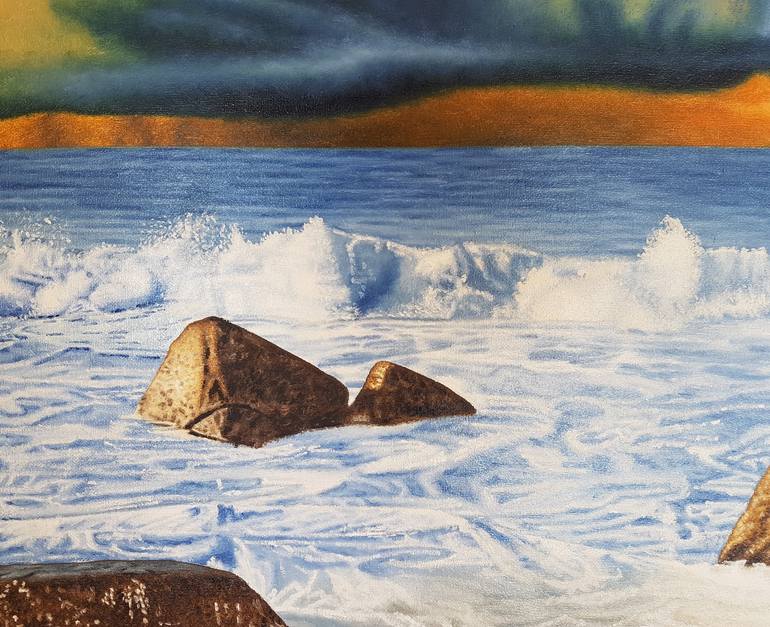 Original Contemporary Seascape Painting by Mario Galarza Bejarano