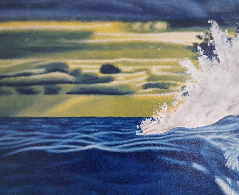 Original Figurative Seascape Painting by Mario Galarza Bejarano