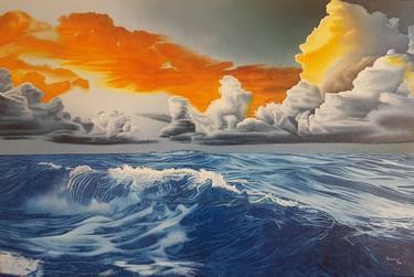 Original Figurative Seascape Paintings by Mario Galarza Bejarano