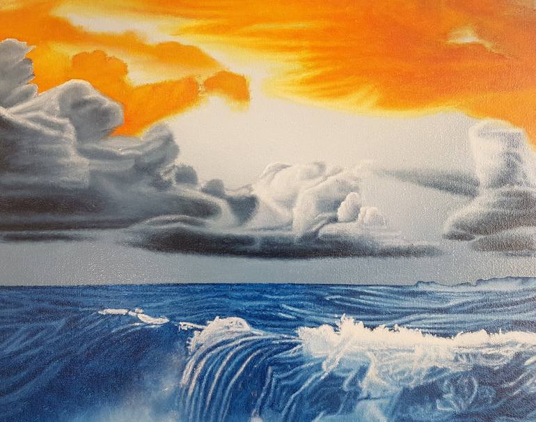 Original Seascape Painting by Mario Galarza Bejarano