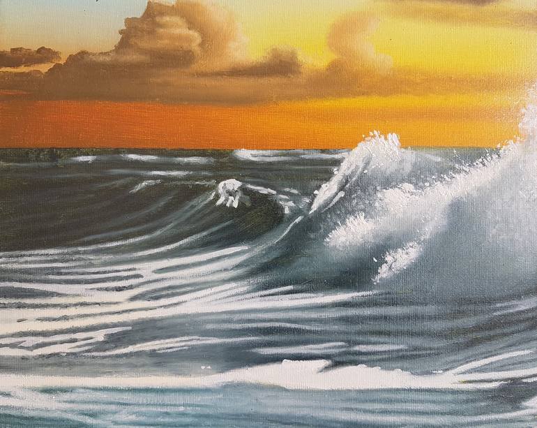 Original Figurative Seascape Painting by Mario Galarza Bejarano