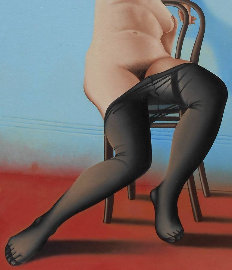 Original Figurative Nude Painting by Mario Galarza Bejarano