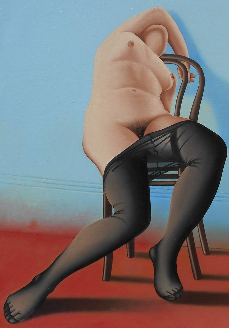 Original Figurative Nude Painting by Mario Galarza Bejarano