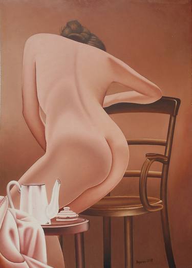 Print of Photorealism Nude Paintings by Mario Galarza Bejarano