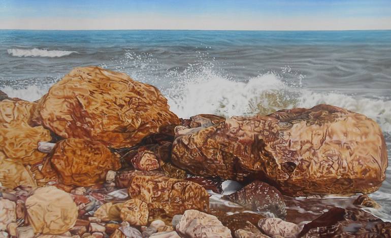 Original Photorealism Seascape Painting by Mario Galarza Bejarano