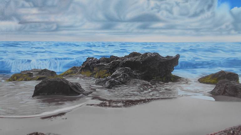 Original Figurative Seascape Painting by Mario Galarza Bejarano