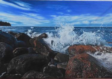 Print of Photorealism Seascape Paintings by Mario Galarza Bejarano