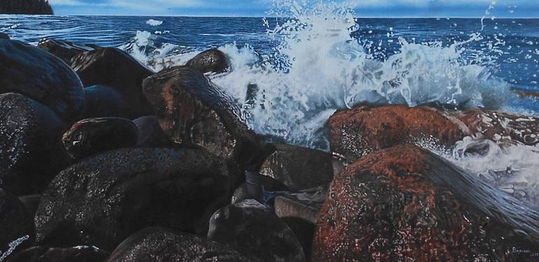 Original Photorealism Seascape Painting by Mario Galarza Bejarano