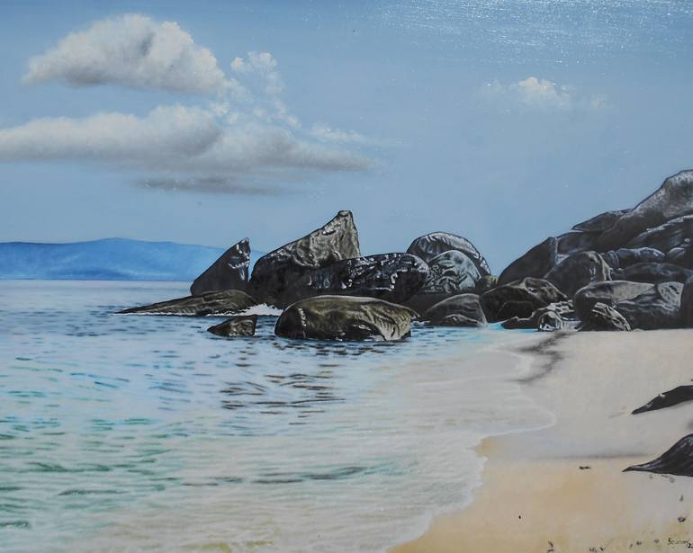 Original Photorealism Seascape Painting by Mario Galarza Bejarano