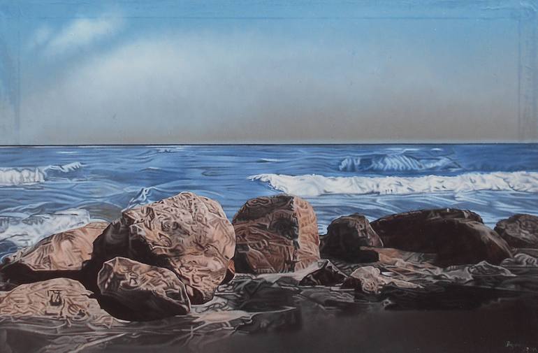 Original Photorealism Seascape Painting by Mario Galarza Bejarano