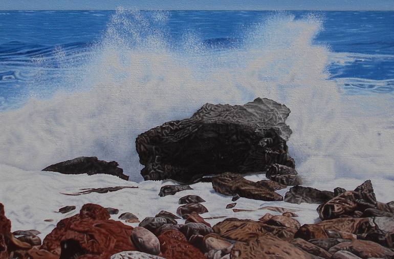 Original Figurative Seascape Painting by Mario Galarza Bejarano