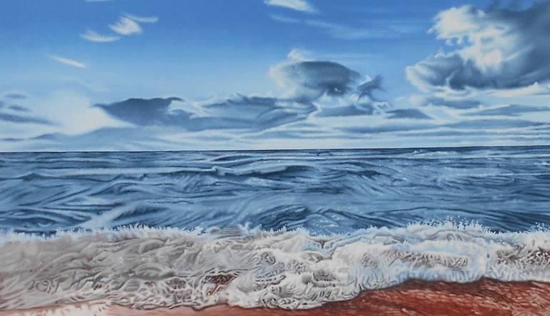 Original Photorealism Seascape Painting by Mario Galarza Bejarano