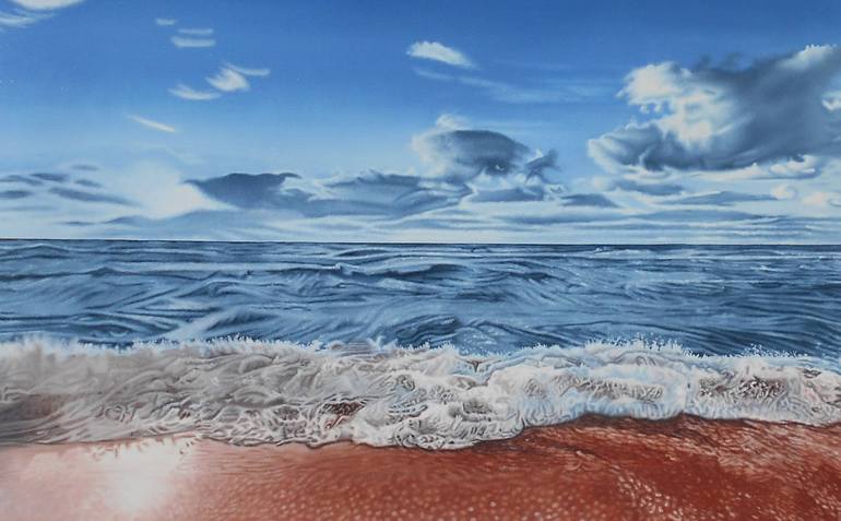 Original Photorealism Seascape Painting by Mario Galarza Bejarano