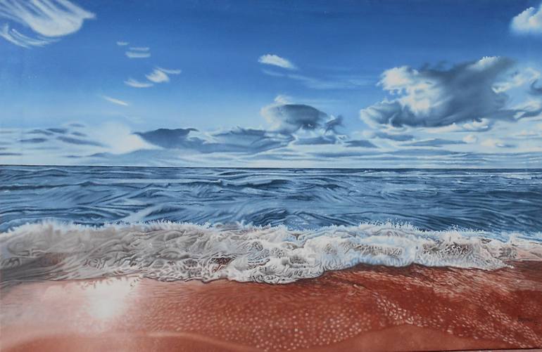 Original Photorealism Seascape Painting by Mario Galarza Bejarano