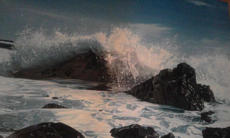 Original Photorealism Seascape Painting by Mario Galarza Bejarano