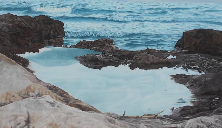 Original Photorealism Seascape Painting by Mario Galarza Bejarano