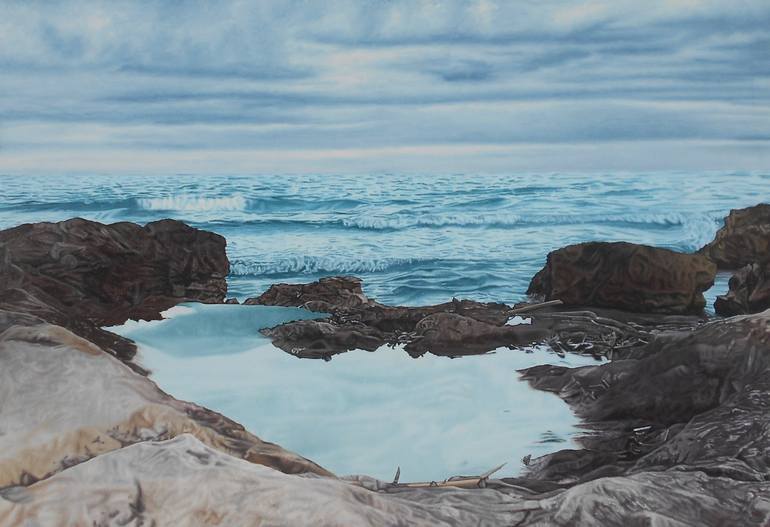 Original Photorealism Seascape Painting by Mario Galarza Bejarano