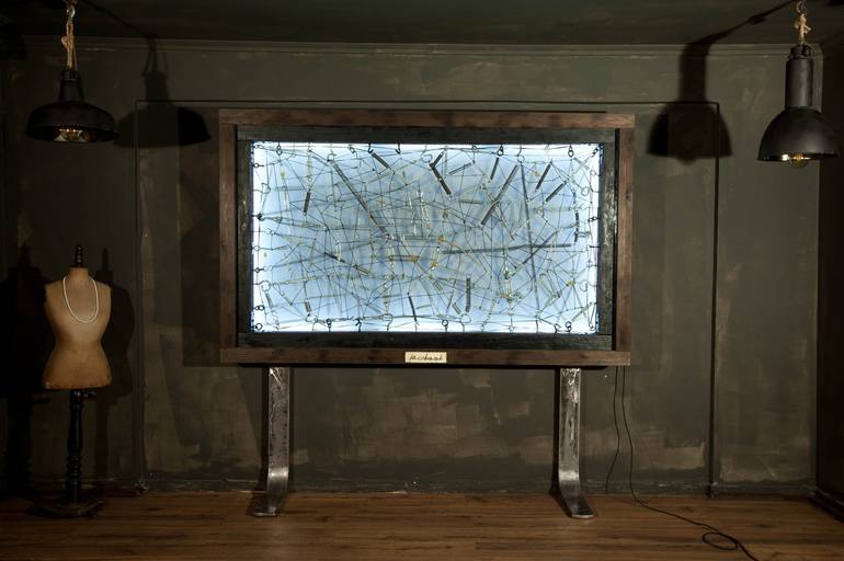 Original Conceptual Light Sculpture by Nikos Mantziaris