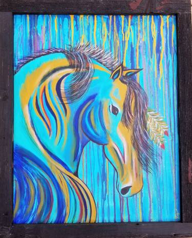 Original Abstract Expressionism Horse Paintings by Liz Johnston